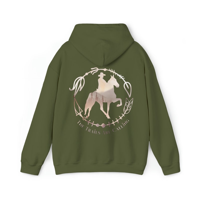 Western Trail Rider Hoodie | Turquoise Tennessee Walking Horse Sweatshirt, Western Trail Horse Hoodie, Tennessee Walker Trail Riding Gift image 8