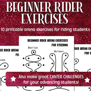 Beginner Rider Arena Exercises Printable Diagram, Equestrian Lesson Plan for Horse Camp, Riding Instructors & Horseback Riding Lessons