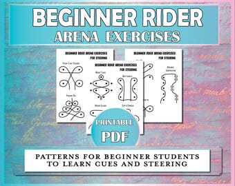 Beginner Rider Arena Exercises Printable Diagram, Equestrian Lesson Plan for Horse Camp, Riding Instructors & Horseback Riding Lessons