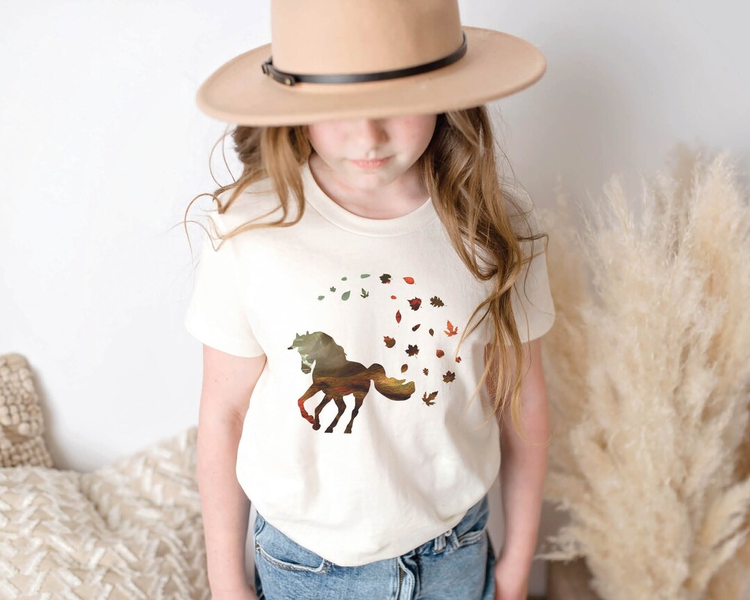 Kids Autumn Horse Shirt Horse Tshirt Kids Horse Shirt Etsy