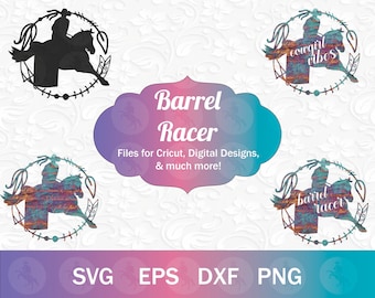 Barrel Racer SVG PNG Bundle, Barrel Racing SVG, Cowgirl and Horse svg, Rodeo svg, Turquoise Barrel Racer Clip Art for Sublimation Design
