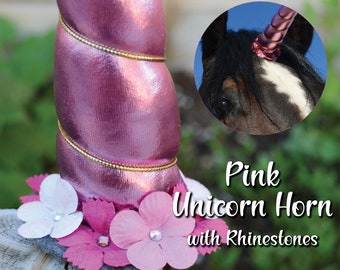 Pink Rhinestone Unicorn Horn for Horse, Unicorn Costume for Horse, Unicorn Horn Browband, Unicorn Photoshoot Horse Costume, Horse Girl Gift
