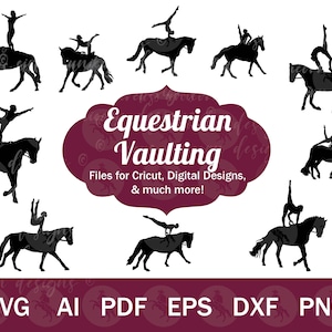 Pferdesport Voltigieren SVG für Cricut | Vaulter SVG png, Vaulter Silhouette geschnitten Dateien, Voltigieren ClipArt, Voltigieren Pferd SVG Bundle