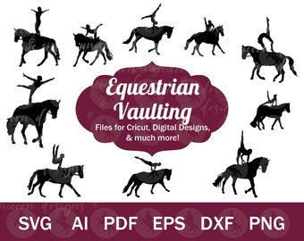 Equestrian Vaulting SVG for Cricut | Vaulter SVG png, Vaulter Silhouette Cut Files, Equestrian Vaulting Clip Art, Vaulting Horse SVG bundle