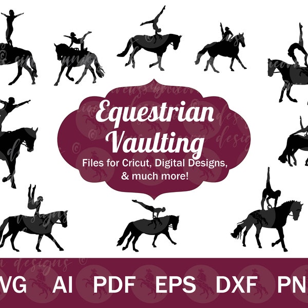 Equestrian Vaulting SVG for Cricut | Vaulter SVG png, Vaulter Silhouette Cut Files, Equestrian Vaulting Clip Art, Vaulting Horse SVG bundle