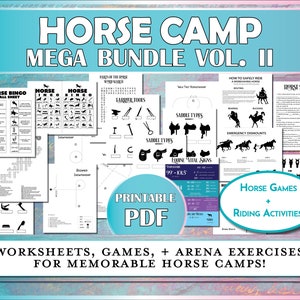 The Horse Camp MEGA Bundle - Vol. II - Equestrian Activities, Games, Exercises, Safety, & Worksheets for Lessons
