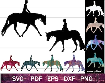 Horse Show SVG, Hunter Under Saddle PNG, English Horse Cut Files for Crafting, Quarter Horse Show Clip Art, English rider svg for Cricut