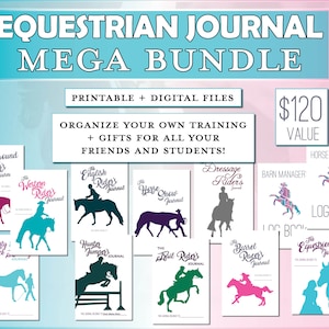 The Equestrian Journal Complete Collection - Digital/PDF - 12 Journals Barn Gifts | Horse Show, Barn Manager, Horse Trainer, Equestrian Gift