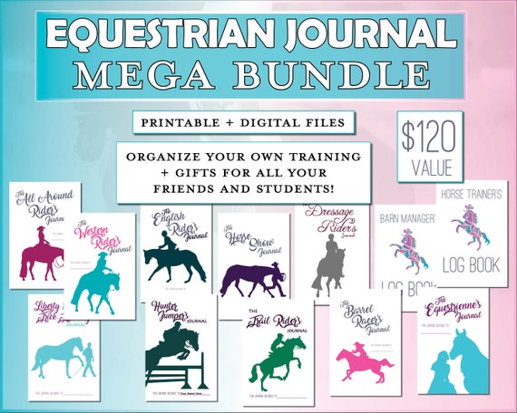 The Equestrian Journal Complete Collection - Digital/PDF - 12 Journals Barn Gifts | Horse Show, Barn Manager, Horse Trainer, Equestrian Gift