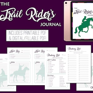 Trail Rider's Journal - Digitales & druckbares PDF Trail Riding Log | Pferdetagebuch Pferdesport Journal Notizbuch | Endurance Riding Log