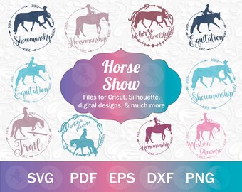 Horse Show SVG PNG Bundle, Showmanship SVG, Western Pleasure svg, Trail & Horsemanship svg, Horse Show Clip Art Bundle for Stickers