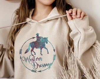 Felpa con cappuccio da dressage western / Felpa con cappuccio da dressage western, Abbigliamento da cavaliere da dressage western, Regalo da dressage western