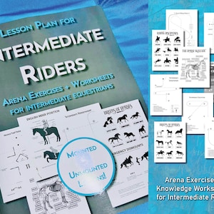 Intermediate Rider Lessons & Activities Book | Arena Exercises, Patterns, + Worksheets for Equestrian Lesson Students + New Horseback Riders