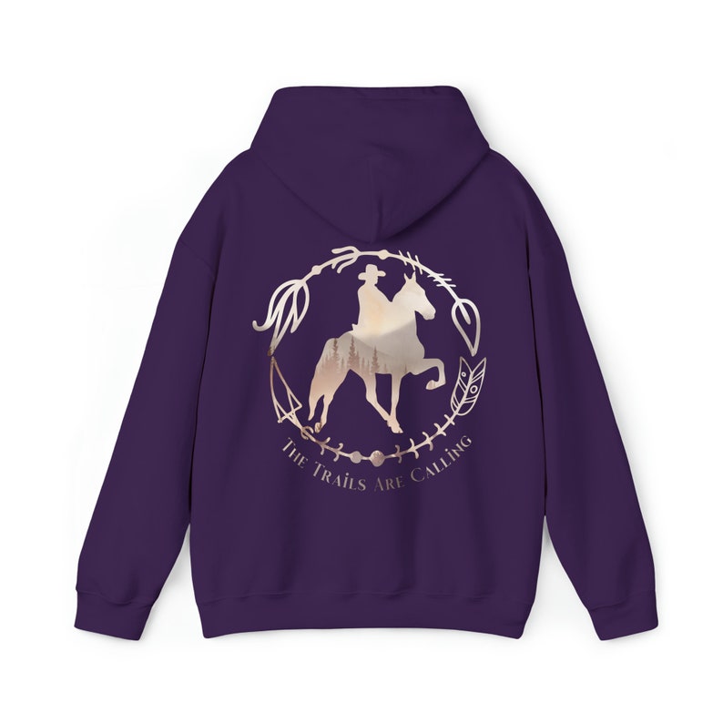 Western Trail Rider Hoodie | Turquoise Tennessee Walking Horse Sweatshirt, Western Trail Horse Hoodie, Tennessee Walker Trail Riding Gift image 9
