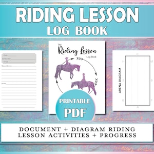 Riding Lesson Log Book | Equestrian Journal for Horseback Riding Students and Riding Instructors to Track Progress & Arena Exercises