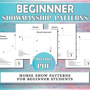 Beginner Intermediate Showmanship Pattern Printables, Horse Show Pattern Prep for Riding Instructors & Horseback Riding Lesson Students
