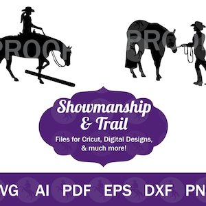 Showmanship & Trail SVG für Cricut, Western Horse Show Silhouetten, Horse Show SVG geschnitten Dateien für Crafting, Trail Horse Show Clip Art