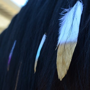 Mane Feathers for Horses and Ponies Feather Clip Equestrian Accessories Gold, Silver, Rose Gold, Pastel Rainbow, Peacock Feathers image 5
