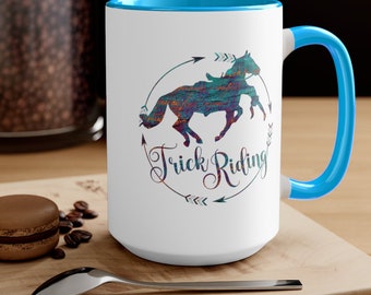 Trick Riding Horse Mug, Trick Rider Coffee Cup, Equestrian Trick Rider Gift, Gift for Trick Rider, Trick Rider Mug, Cossack Rider Mug