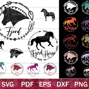 Norwegisches Fjordpferd SVG Bundle, Fjordpferd Vektoren, Fjordpferd Silhouetten PNG Bundle, Fjordpferd geschnitten Datei für Cricut oder Sublimation