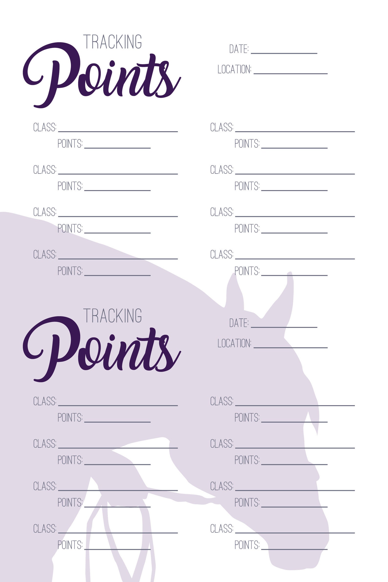 The Horse Show Journal Digital PDF Equestrian Log Book Etsy