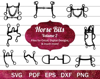 Horse Bits SVG Bundle, Western Bit SVG, Pelham Bit SVG, Curb Bit png, English Bit svg, Spade Bit svg, Equestrian Tack svg