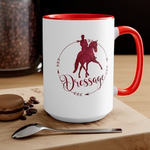 Dressage Horse Mug, Dressage Horse Coffee Cup, Dressage Rider Gift, Dressage Horse Show Prize, Dressage Trainer Gift, Classy Equestrian Gift