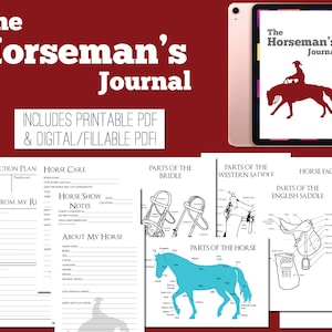 The Horseman's Journal Digital / PDF, Notizbuch für junge Reiter, Cowboy-Tagebuch, Cowboy-Journal, Journal für junge Reiter, Pferdesport-Journal