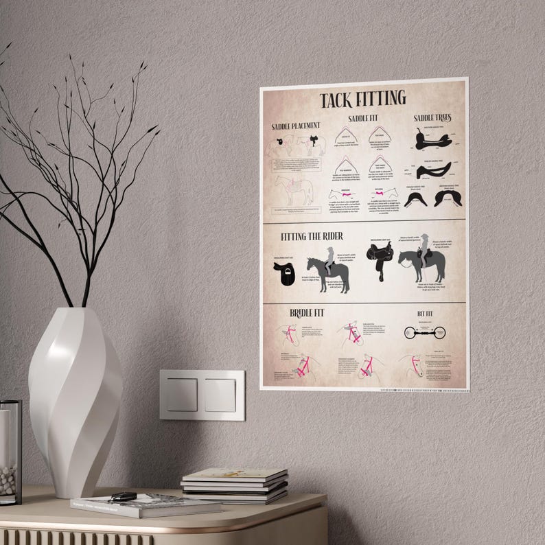 Bridle and Saddle Fit Poster, Horse Tack Knowledge Equestrian Poster ...