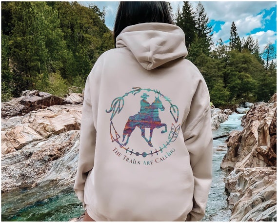 Western Trail Rider Hoodie | Turquoise Tennessee Walking Horse Sweatshirt, Western Trail Horse Hoodie, Tennessee Walker Trail Riding Gift