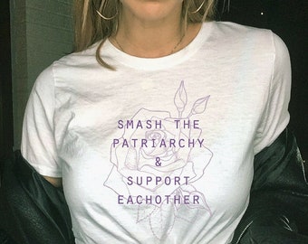 Smash The Patriarchy Feminist Shirt Women's Clothing Girl Power Tshirt