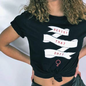 Resistere Camicia Femista Donna Abbigliamento Anti Trump Camicia Donne Donne Donne March Donne T-shirt forte Donna Camicia