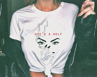 Feminist Shirt Shes A Wolf Shirt Girl Power Shirt Aesthetic Clothing Feminist Gifts Tumblr Clothing Womens Clothing Feminist T Shirt