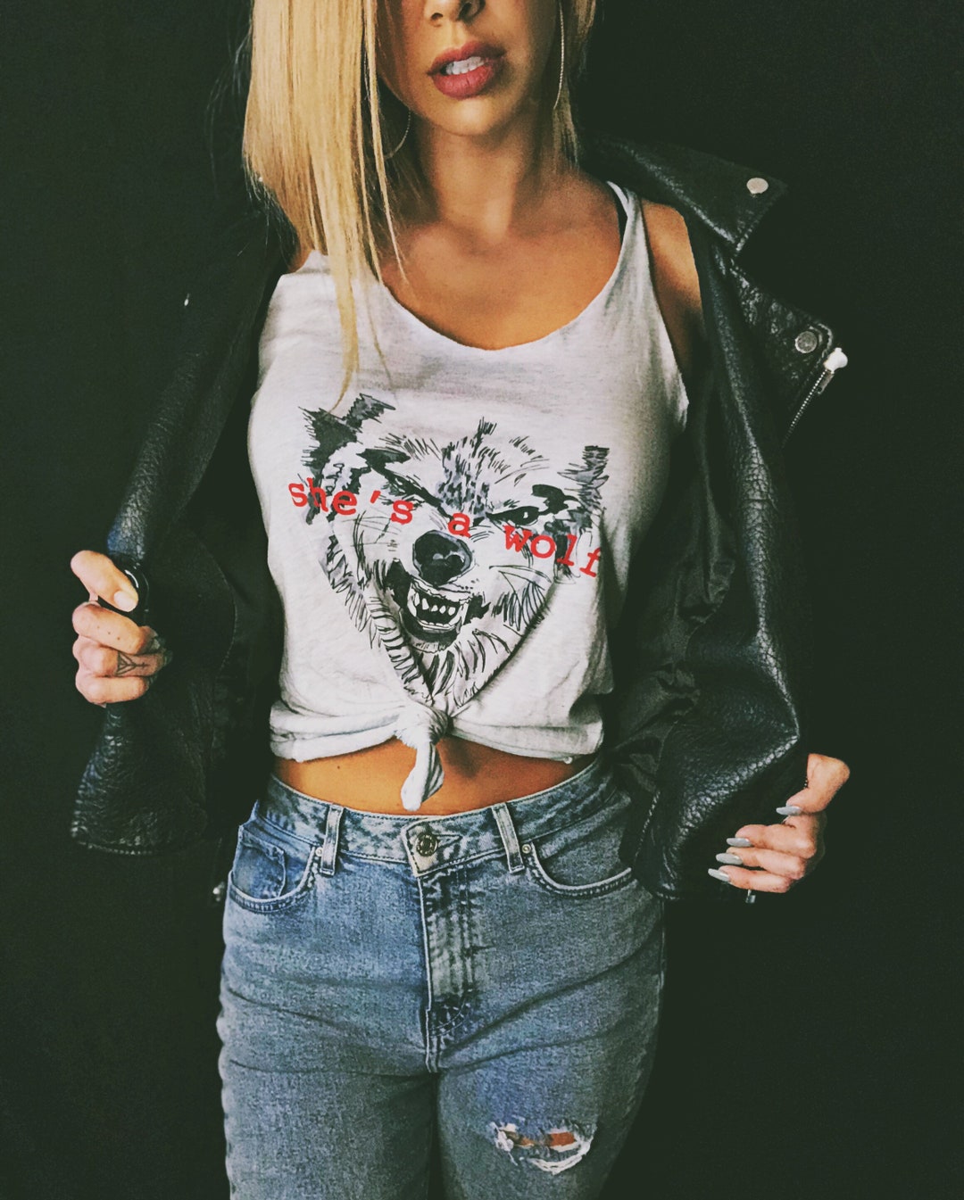 She's A Wolf Girl Power Workout Tank Feminist Work Out Tank Top Womens