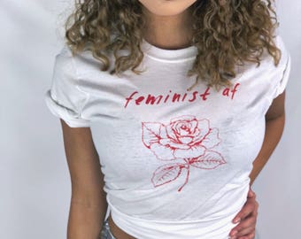Camiseta feminista Feminista AF camiseta feminista mujeres ropa regalos para su feminismo camiseta Tumblr ropa