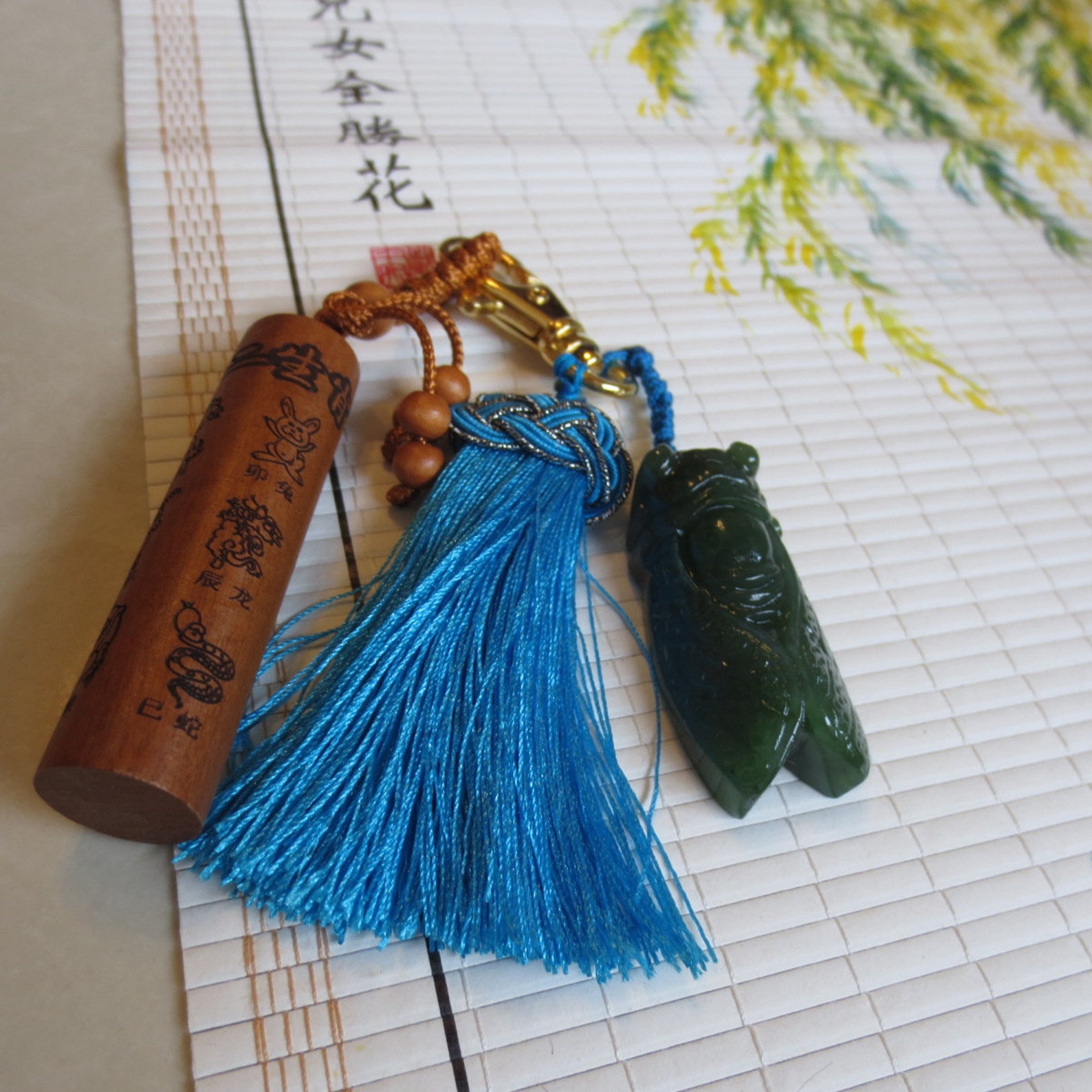 Jade Pendant Lovers Key Chains Xinjiang Jade Keychains Classic Etsy