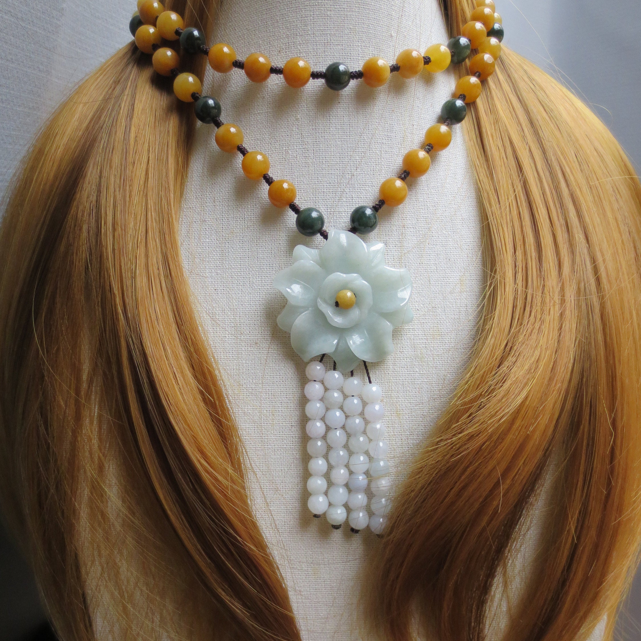 Jadeite Necklace Burma Real Grade A Jade Emerald Necklace Etsy