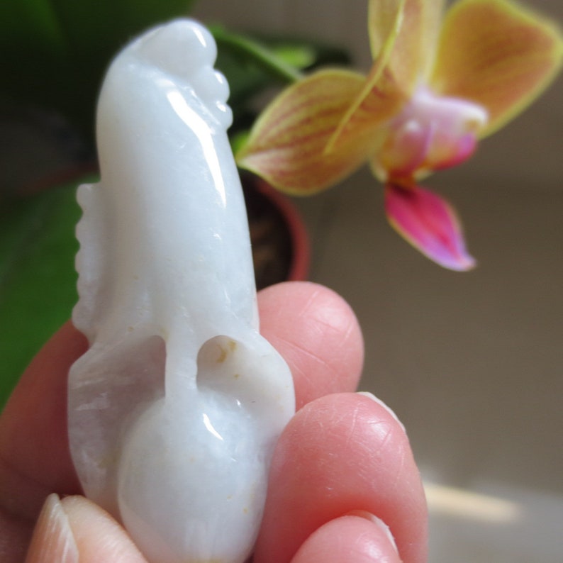Jade Pendant Necklace Flower Calla Lily Orchid Burmese Jadeite Etsy