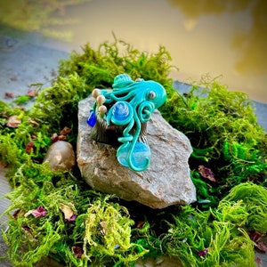 Whimsical octopus fairy stump portal