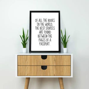 Of all the books in the world, the best stories are found between the pages of a passport, Digital Print - (Instant File Download)