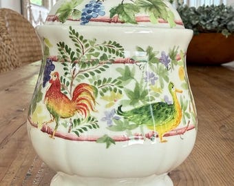 Gien France Villa Medicis Covered Sugar Bowl