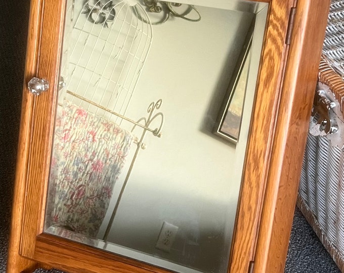 Vintage Solid Oak Wood Medicine Etsy