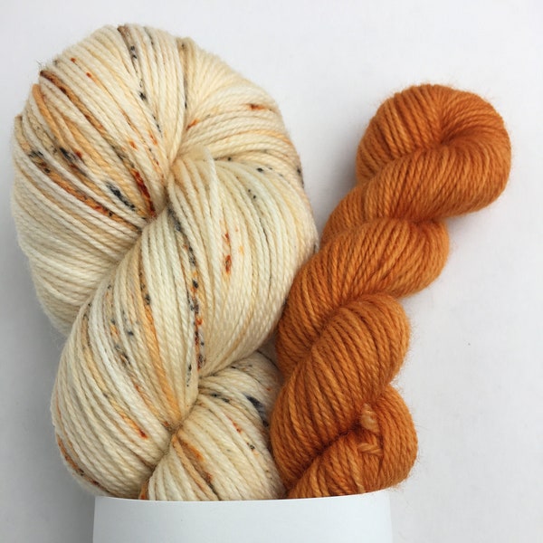 Pumpkin Patch Sock Set - hand dyed, super wash, merino and nylon fingering weight sock yarn