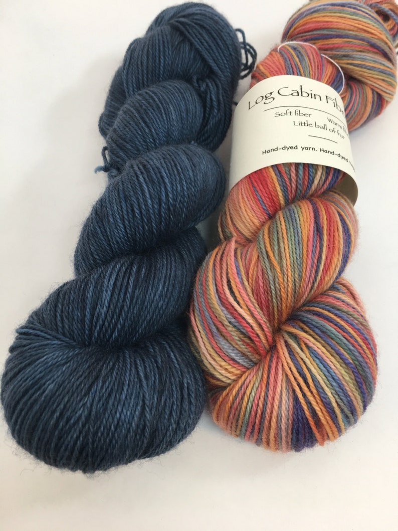 8020 MerinoNylon fingering weight New Denim Hand Dyed Sock yarn