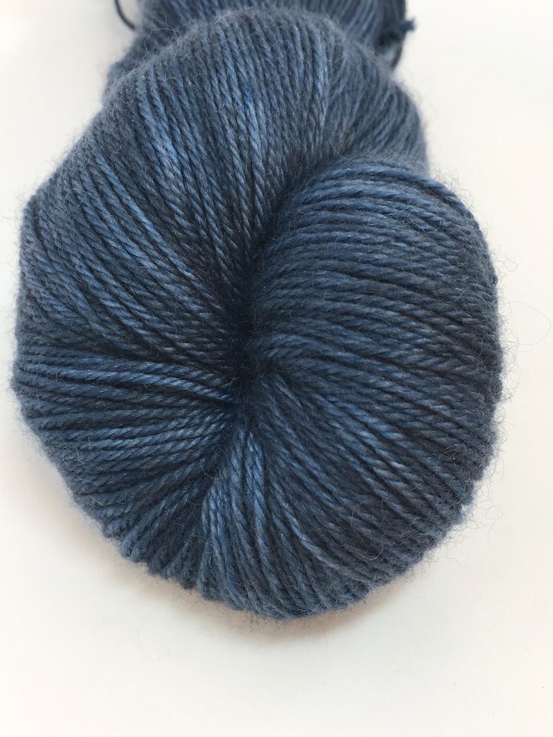 8020 MerinoNylon fingering weight New Denim Hand Dyed Sock yarn