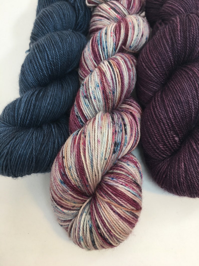 8020 MerinoNylon fingering weight New Denim Hand Dyed Sock yarn