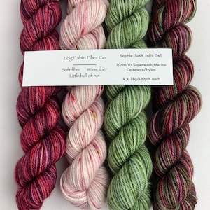 Sets of Christmas Mini-Skein Hand-dyed Sock Yarn - OG Sock or Sophie Cashmere