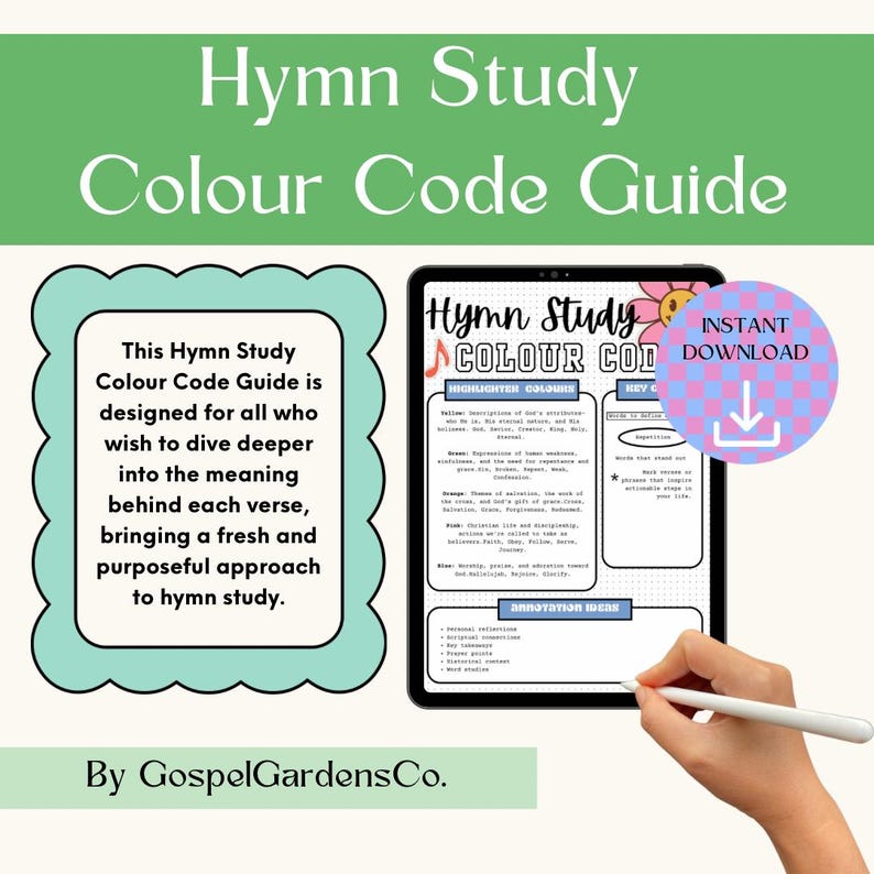 Hymn Study Colour Code Guide | Christian Study Resource | Digital ...