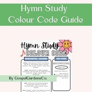 Può includere: Una guida a colori per lo studio degli inni. La guida utilizza colori diversi per evidenziare elementi chiave degli inni, come le descrizioni di Dio, la debolezza umana, la vita cristiana e l'adorazione. La guida include anche un codice chiave per identificare parole o frasi che si distinguono o ispirano passi attuabili.