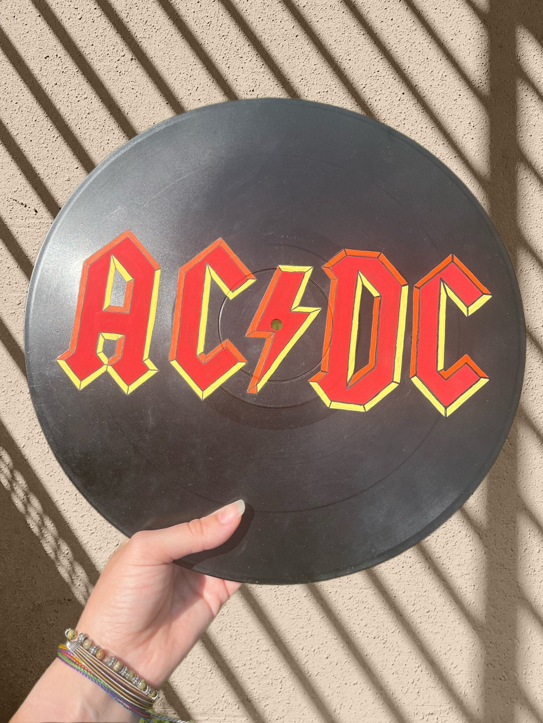 AC/DC Hand Painted Vinyl - Etsy